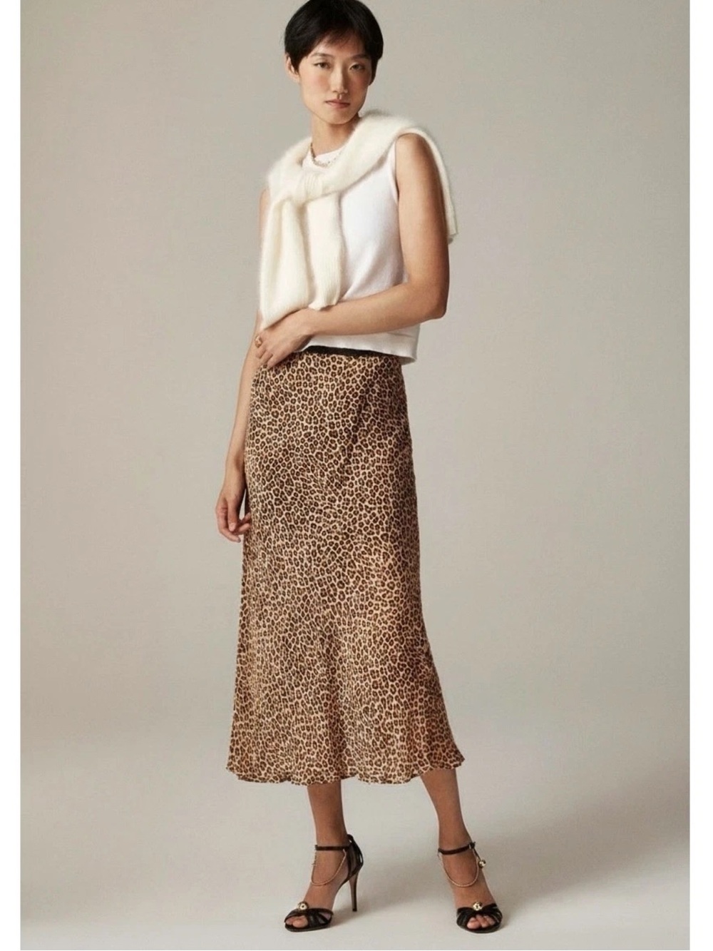 NWT J. Crew Gwyneth Skirt in Leopard Chiffon - Brown/Tan* TOP Rated